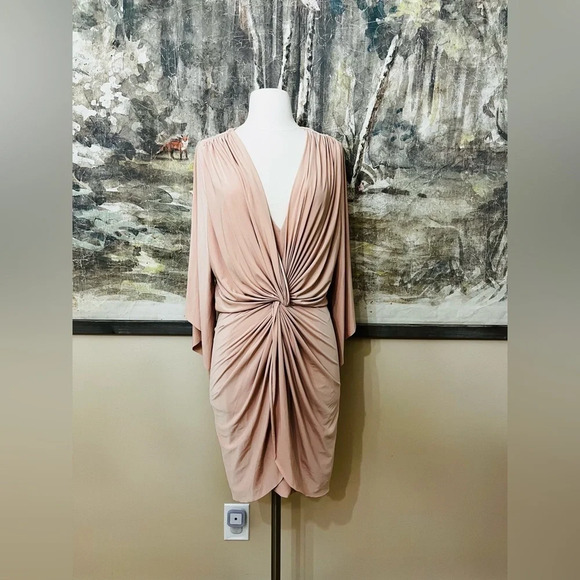 MISA Los Angeles Teget Draped Dress in Nude Size Small NWOT - Picture 2 of 16